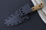 White River Brave Fixed Blade - Natural Linen MIcarta Handle & Black Liners / CPM-Magnacut Blade WRSS-BRV-MNB - Northwest Knives