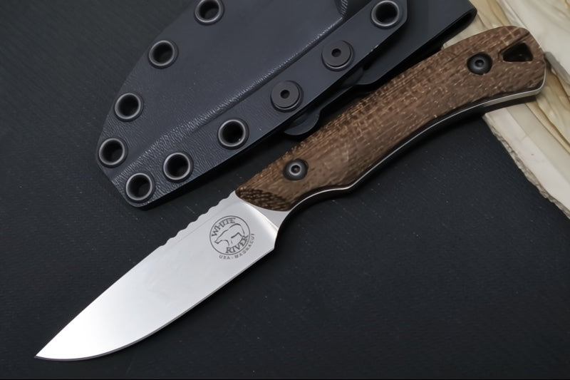White River Axiom Fixed Blade - Natural Burlap Micarta Handle / CPM-Magnacut Blade WRSS-AXM-BNA