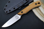 White River Axiom Fixed Blade - Natural Canvas Micarta Handle & Black Liners / CPM-Magnacut Blade WRSS-AXM-MNB - Northwest Knives