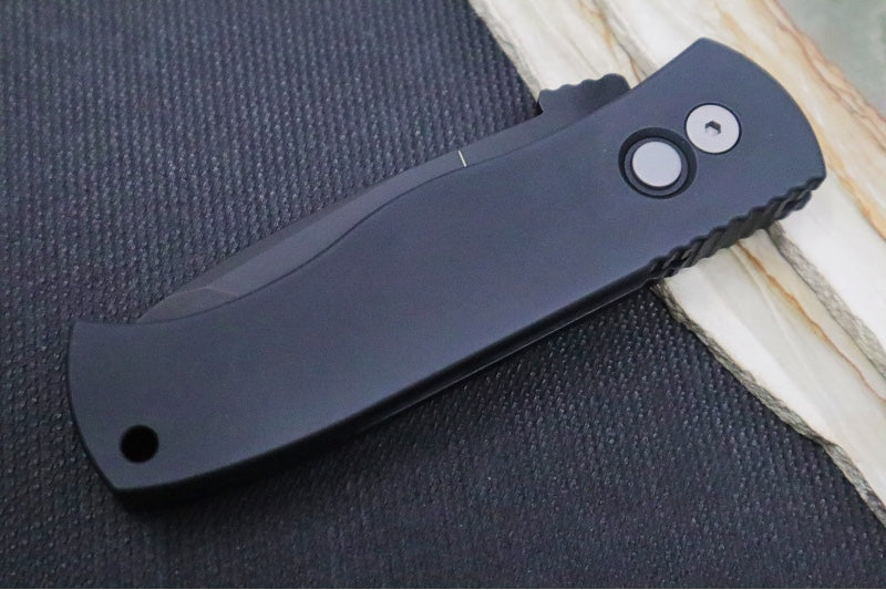 Pro Tech Emerson Auto - Black Anodized Aluminum Handle / Black DLC Finished Tanto Blade / CPM-154CM Steel E7T03