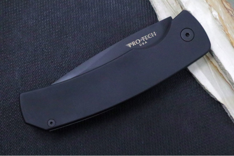 Pro Tech "Whiskers" Auto Hidden Release - Black Anodized Aluminum Handle / Black Finish / Drop Point Blade / 154CM M2603