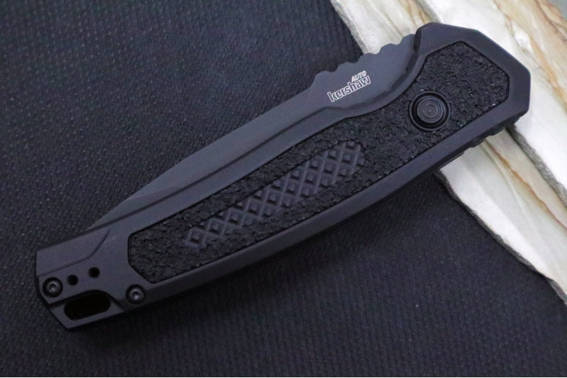 Kershaw 7105 Launch 16 Auto - CPM-M4 Steel / Black Tanto Blade with Partial Serrates / Black Aluminum Handle with Trac-Tek Insert