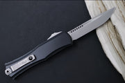 Microtech Mini Hera II OTF - Single Edge Blade / Apocalyptic Finish / Black Anodized Aluminum Handle 1703M-10AP - Northwest Knives