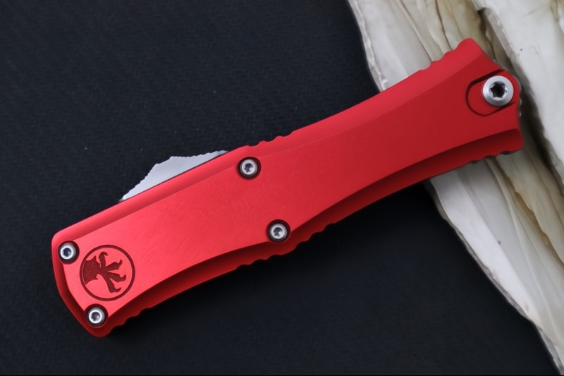 Microtech Mini Hera II OTF - Dagger Blade / Stonewash Finish / Red Anodized Aluminum Handle 1702M-10RD