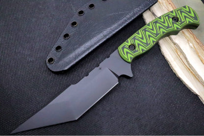 Toor Knives Tanto - Black KG Gunkote Finished Blade / CPM-S35VN Steel / Phosphorous Green G10 Handle / Kydex Sheath 850049642187
