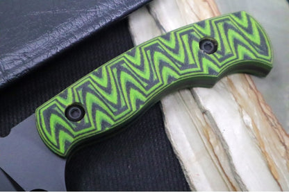 Toor Knives Tanto - Black KG Gunkote Finished Blade / CPM-S35VN Steel / Phosphorous Green G10 Handle / Kydex Sheath 850049642187