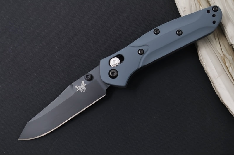 Benchmade 945BK-1 Mini Osborne Custom - Black Blade / CPM-S30V Steel / Reverse Tanto Blade / Cold War Grey Cerakoted Handle