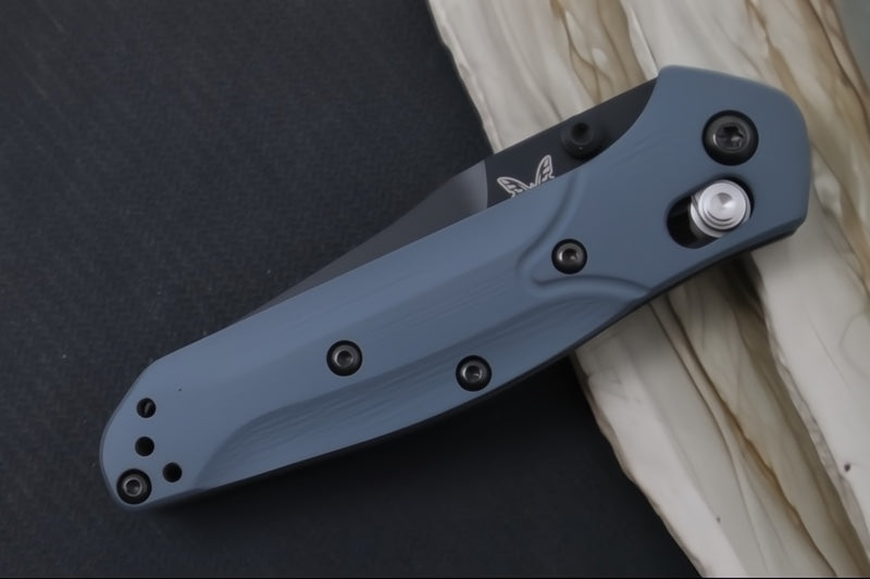 Benchmade 945BK-1 Mini Osborne Custom - Black Blade / CPM-S30V Steel / Reverse Tanto Blade / Cold War Grey Cerakoted Handle