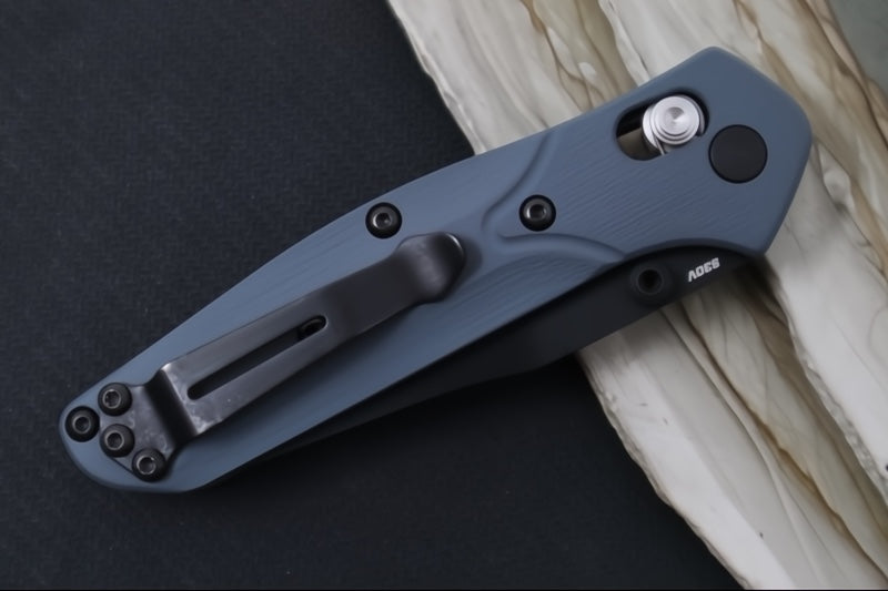 Benchmade 945BK-1 Mini Osborne Custom - Black Blade / CPM-S30V Steel / Reverse Tanto Blade / Cold War Grey Cerakoted Handle