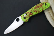 Benchmade 555-S30V Mini Griptilian "Zombie" Custom - Satin Blade / CPM-S30V Steel / Sheepsfoot Blade / "Zombie Blood Splatter" Cerakoted Grivory Handle - Northwest Knives