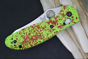 Benchmade 555-S30V Mini Griptilian "Zombie" Custom - Satin Blade / CPM-S30V Steel / Sheepsfoot Blade / "Zombie Blood Splatter" Cerakoted Grivory Handle - Northwest Knives