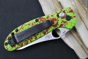 Benchmade 555-S30V Mini Griptilian "Zombie" Custom - Satin Blade / CPM-S30V Steel / Sheepsfoot Blade / "Zombie Blood Splatter" Cerakoted Grivory Handle - Northwest Knives