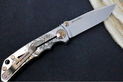 Spartan Blades HARSEY Titanium Folder 2022 Special Edition - Drop Point Blade / CPM-S45VN / Koi Pond Anodized Handle SF5KOIFISH