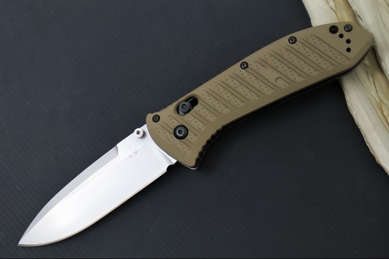 Benchmade 570-1 Presidio II Custom - Satin Finish / Drop Point Blade / CPM-S30V Steel / Flat Dark Earth Cerakoted Carbon Fiber Elite Handle