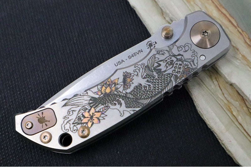 Spartan Blades HARSEY Titanium Folder 2022 Special Edition - Drop Point Blade / CPM-S45VN / Koi Pond Anodized Handle SF5KOIFISH