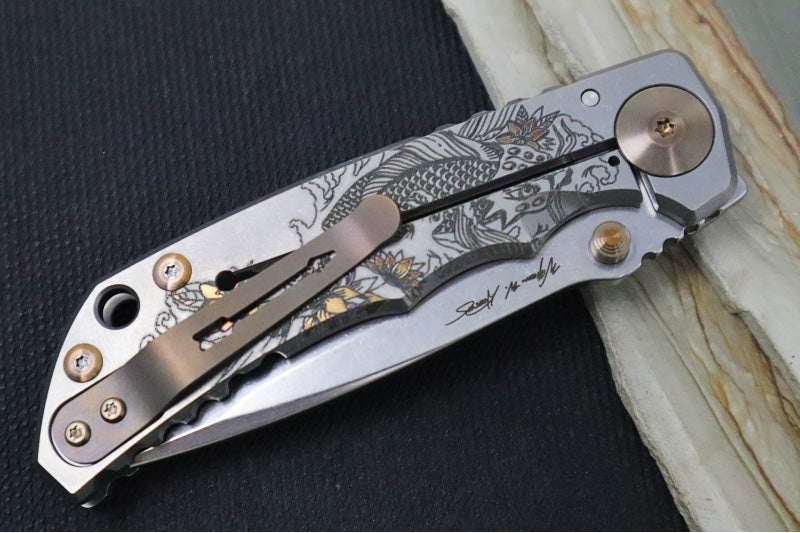 Spartan Blades HARSEY Titanium Folder 2022 Special Edition - Drop Point Blade / CPM-S45VN / Koi Pond Anodized Handle SF5KOIFISH