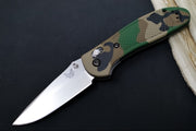 Benchmade 551-S30V Griptilian Custom - Satin Finish / Drop Point Blade / "Woodland Camo" Cerakoted Grivory Handle - Northwest Knives