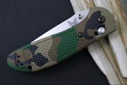 Benchmade 551-S30V Griptilian Custom - Satin Finish / Drop Point Blade / "Woodland Camo" Cerakoted Grivory Handle - Northwest Knives