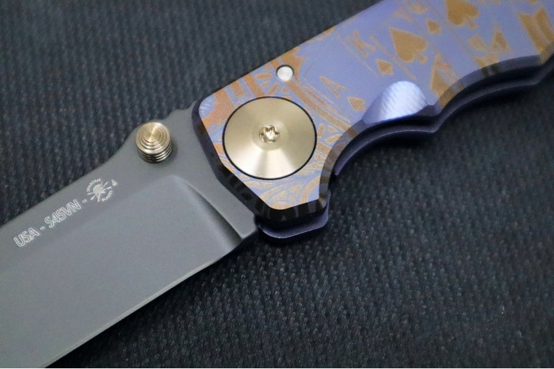 Spartan Blades HARSEY Titanium Folder 2022 Special Edition - Drop Point Blade / CPM-S45VN / Royal Flush Anodized Handle SF5FLUSH