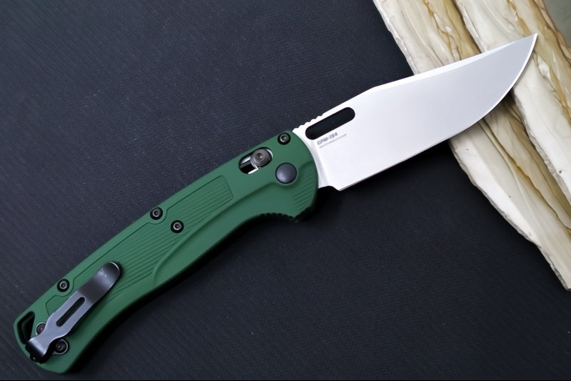 Benchmade 15535 Taggedout Custom - CPM-154 Steel / Clip Point Blade / "Highland Green" Cerakoted Grivory Handle