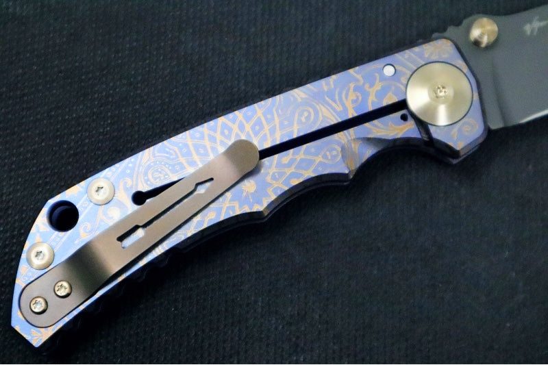 Spartan Blades HARSEY Titanium Folder 2022 Special Edition - Drop Point Blade / CPM-S45VN / Royal Flush Anodized Handle SF5FLUSH - Northwest Knives