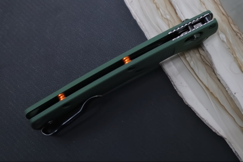 Benchmade 15535 Taggedout Custom - CPM-154 Steel / Clip Point Blade / "Highland Green" Cerakoted Grivory Handle