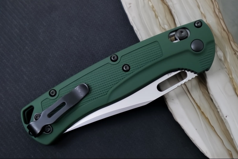 Benchmade 15535 Taggedout Custom - CPM-154 Steel / Clip Point Blade / "Highland Green" Cerakoted Grivory Handle