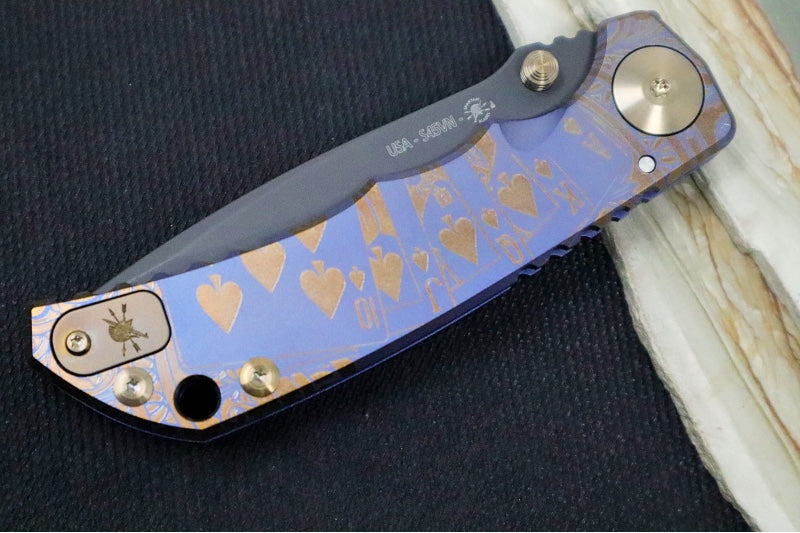 Spartan Blades HARSEY Titanium Folder 2022 Special Edition - Drop Point Blade / CPM-S45VN / Royal Flush Anodized Handle SF5FLUSH