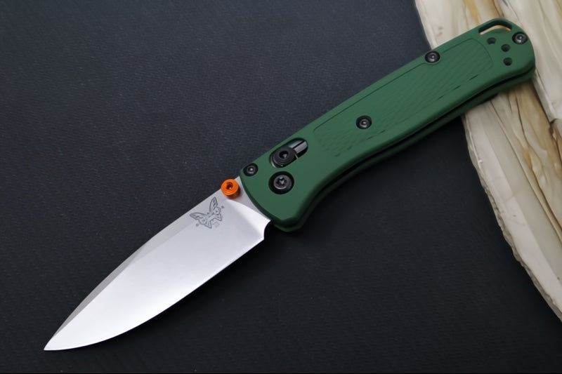Benchmade 533 Mini Bugout Custom - Satin Finish / Drop Point Blade / CPM-S30V Steel / "Highland Green" Cerakoted Grivory Handle