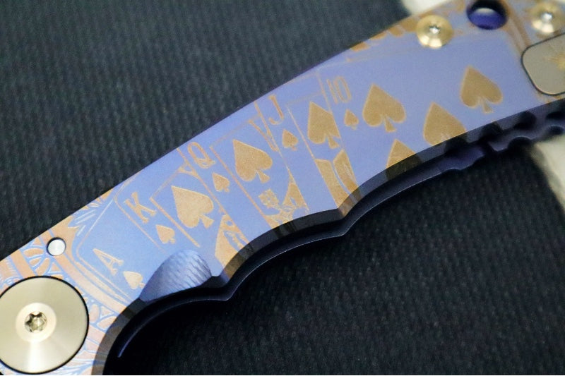 Spartan Blades HARSEY Titanium Folder 2022 Special Edition - Drop Point Blade / CPM-S45VN / Royal Flush Anodized Handle SF5FLUSH - Northwest Knives