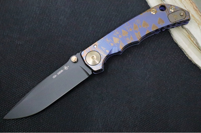 Spartan Blades HARSEY Titanium Folder 2022 Special Edition - Drop Point Blade / CPM-S45VN / Royal Flush Anodized Handle SF5FLUSH