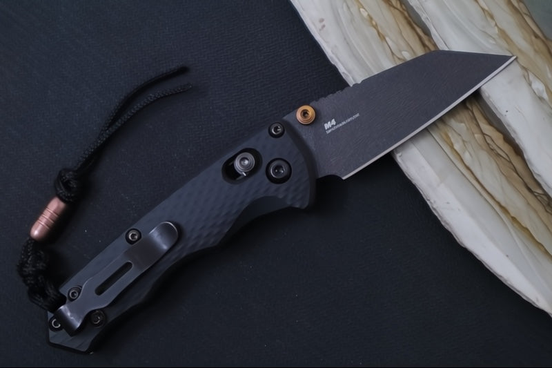 Benchmade 290BK-1 Full Immunity Custom - Cobalt Black Cerakote Finished Blade / CPM-M4 Steel / Wharncliffe Blade / Black Cerakoted Aluminum Handle
