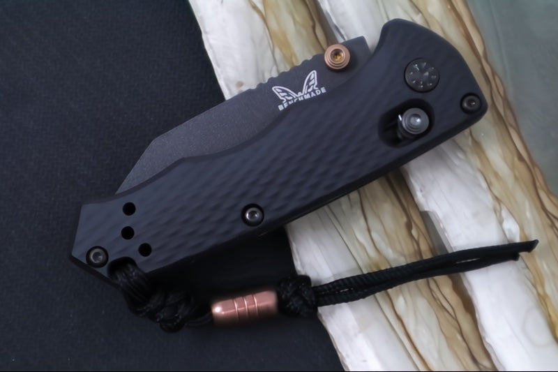 Benchmade 290BK-1 Full Immunity Custom - Cobalt Black Cerakote Finished Blade / CPM-M4 Steel / Wharncliffe Blade / Black Cerakoted Aluminum Handle