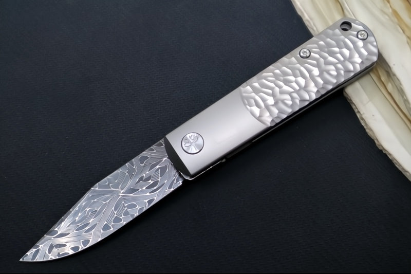 Boker BRLW Meterite Damascus - Non-stainless Meteorite Damascus Blade / Full Titanium Handle 110673DAM - Northwest Knives