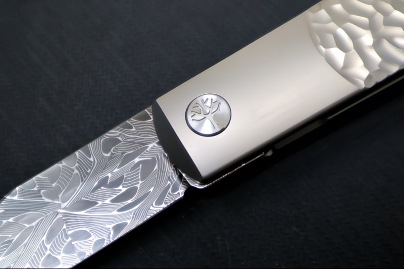 Boker BRLW Meterite Damascus - Non-stainless Meteorite Damascus Blade / Full Titanium Handle 110673DAM