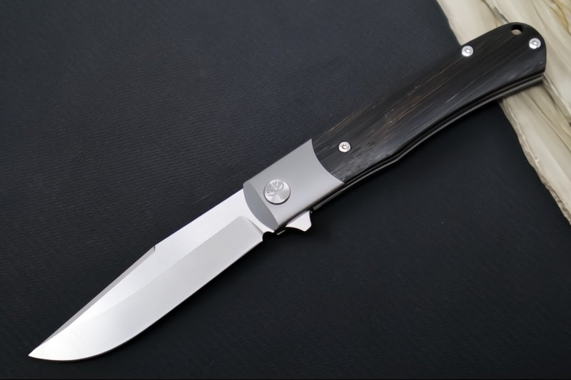Boker TRPPR Flipper - Bog Oak Wood Handle Scales & Titanium Bolsters / Clip Point Blade / CPM-Magnacut Steel 112139