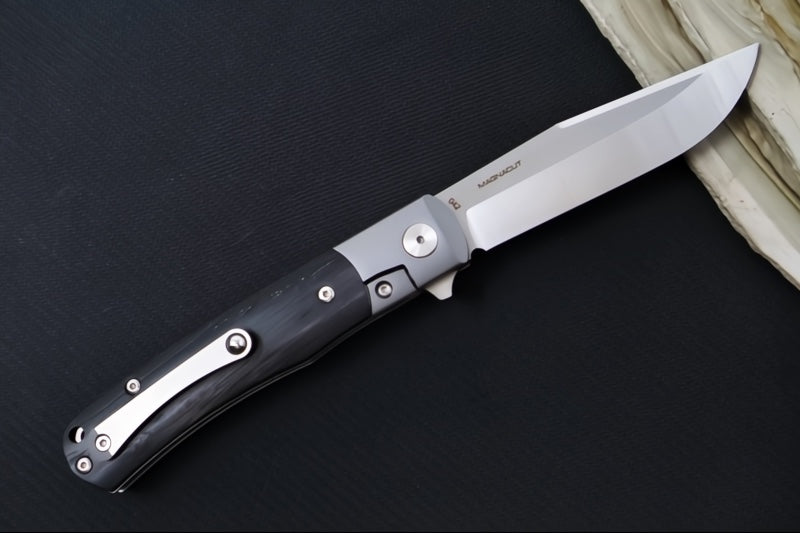 Boker TRPPR Flipper - Bog Oak Wood Handle Scales & Titanium Bolsters / Clip Point Blade / CPM-Magnacut Steel 112139