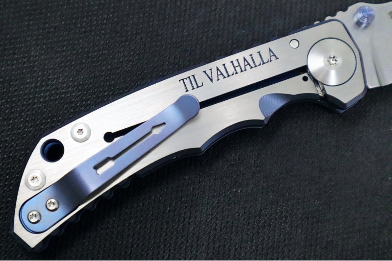 Spartan Blades HARSEY Titanium Folder 2022 Special Edition - Drop Point Blade / CPM-S45VN / Viking Longboat Anodized Handle SF5VIKING