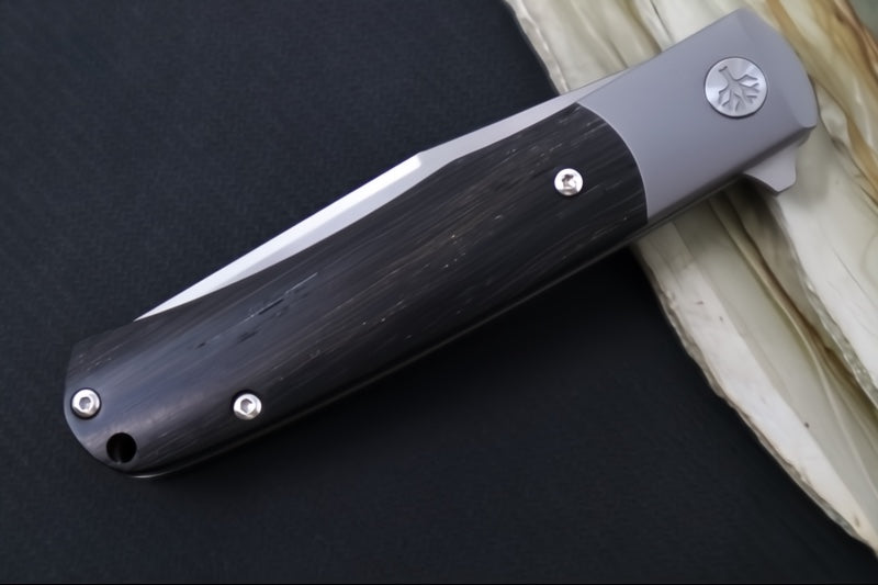 Boker TRPPR Flipper - Bog Oak Wood Handle Scales & Titanium Bolsters / Clip Point Blade / CPM-Magnacut Steel 112139