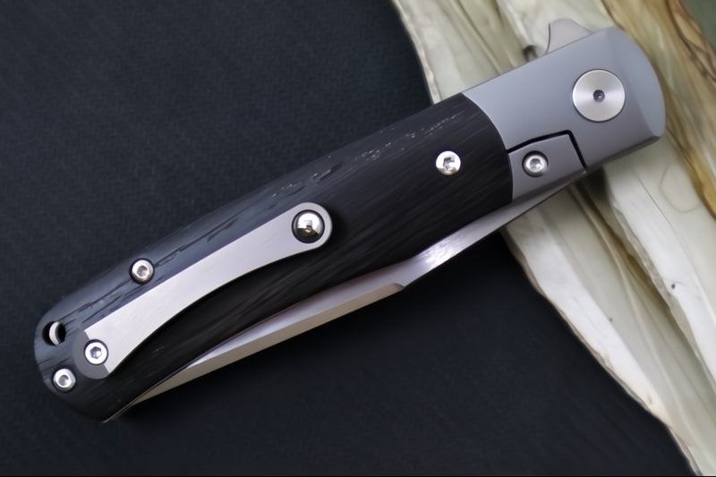 Boker TRPPR Flipper - Bog Oak Wood Handle Scales & Titanium Bolsters / Clip Point Blade / CPM-Magnacut Steel 112139