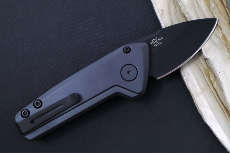 Buck 839 Mini Deploy Auto - Black Cerakoted Drop Point Blade / 154CM Steel / Sniper Grey Cerakoted Handle 13446 - Northwest Knives