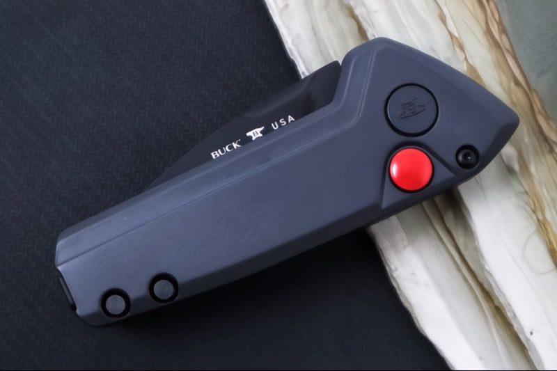 Buck 839 Mini Deploy Auto - Black Cerakoted Drop Point Blade / 154CM Steel / Sniper Grey Cerakoted Handle 13446