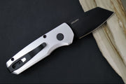 Pro Tech Runt Auto - Satin Silver Aluminum Handle / Black Reverse Tanto Blade / CPM-20V Steel R5203-SILVER - Northwest Knives
