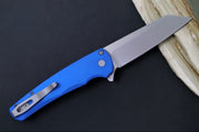 Pro Tech Malibu - Reverse Tanto Blade / Stonewash Finish / CPM-Magnacut Steel / Blue Aluminum Handle 5401-BLUE - Northwest Knives