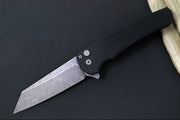 Pro Tech Malibu - "Dragon Scale" Black Anodized Aluminum Handle / Black Hardware & Clip / Acid Washed finish / Reverse Tanto Blade / CPM-Magnacut 5435-AW - Northwest Knives
