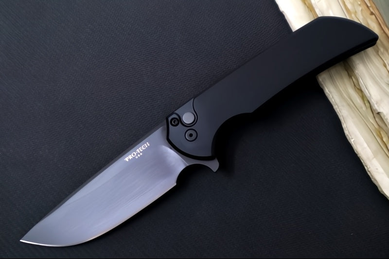 Pro Tech Mordax - Drop Point / Black DLC Finished CPM-Magnacut Blade / Black Aluminum Handle MX103