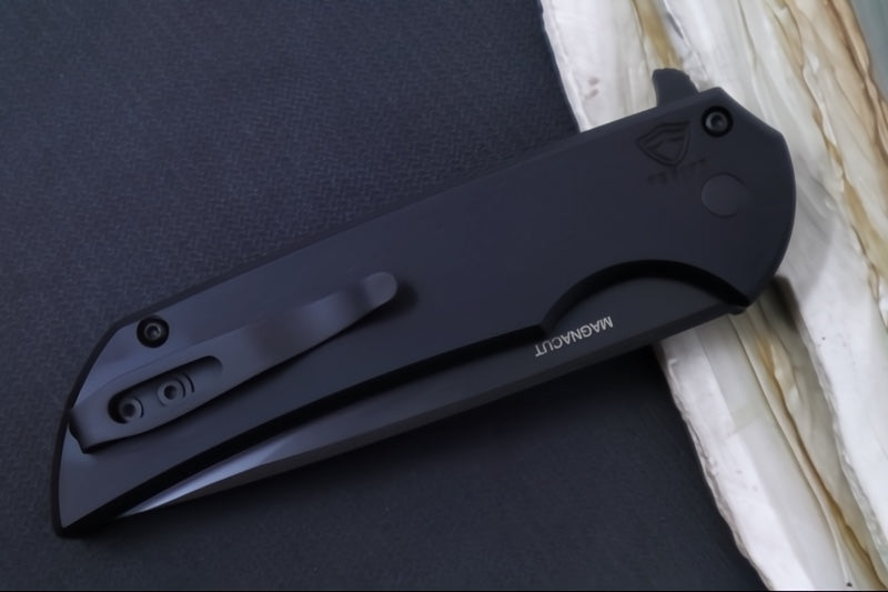 Pro Tech Mordax - Drop Point / Black DLC Finished CPM-Magnacut Blade / Black Aluminum Handle MX103