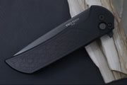 Pro Tech Mordax - Drop Point / Black DLC Finished CPM-Magnacut blade / "Gridlock" Black Anodized Aluminum Handle MX106-Gridlock - Northwest Knives