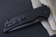 Pro Tech Mordax - Drop Point / Black DLC Finished CPM-Magnacut blade / "Gridlock" Black Anodized Aluminum Handle MX106-Gridlock - Northwest Knives