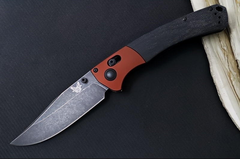 Benchmade 15080BK-04 Crooked River - Burnt Copper Aluminum & Black Micarta Handle / Clip Point Blade / DLC Battlewash Finish / CPM-Magancut Steel